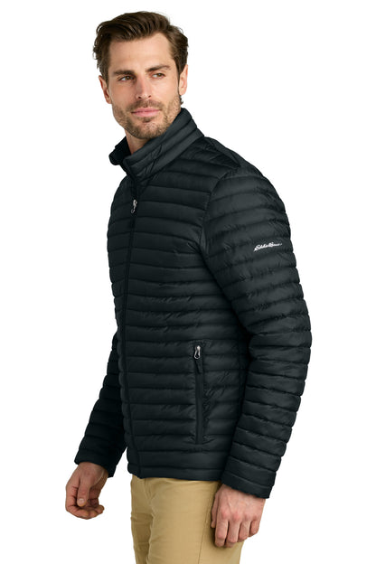 Black Eddie Bauer Packable Quilted Full-Zip EB514 plain