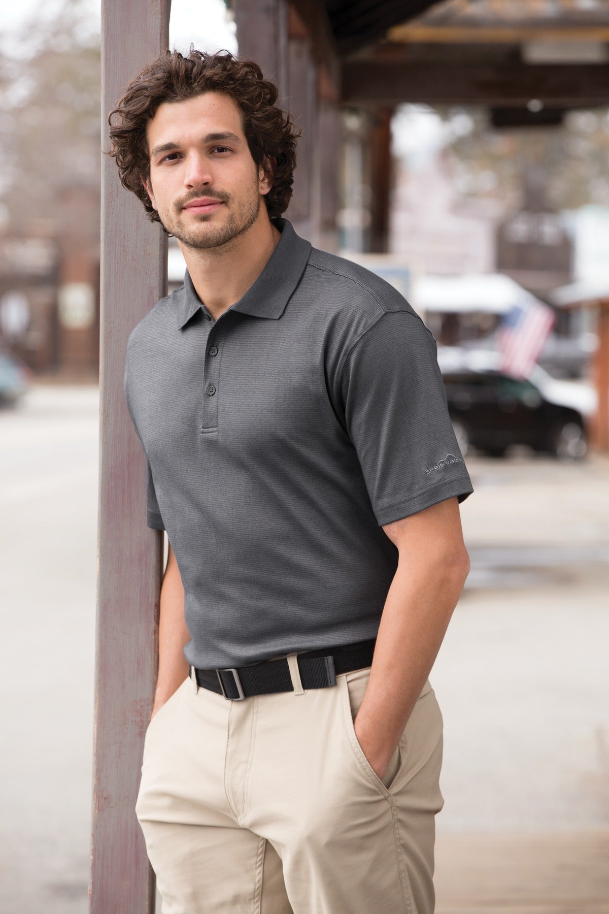 Black Eddie Bauer Performance Polo. EB102 plain