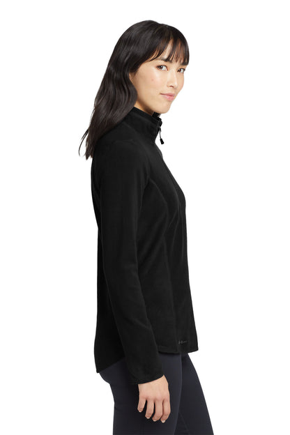 Black Eddie Bauer Women's 1/2-Zip Microfleece Jacket EB227 plain
