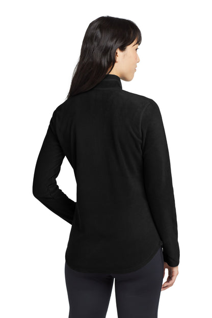 Black Eddie Bauer Women's 1/2-Zip Microfleece Jacket EB227 plain