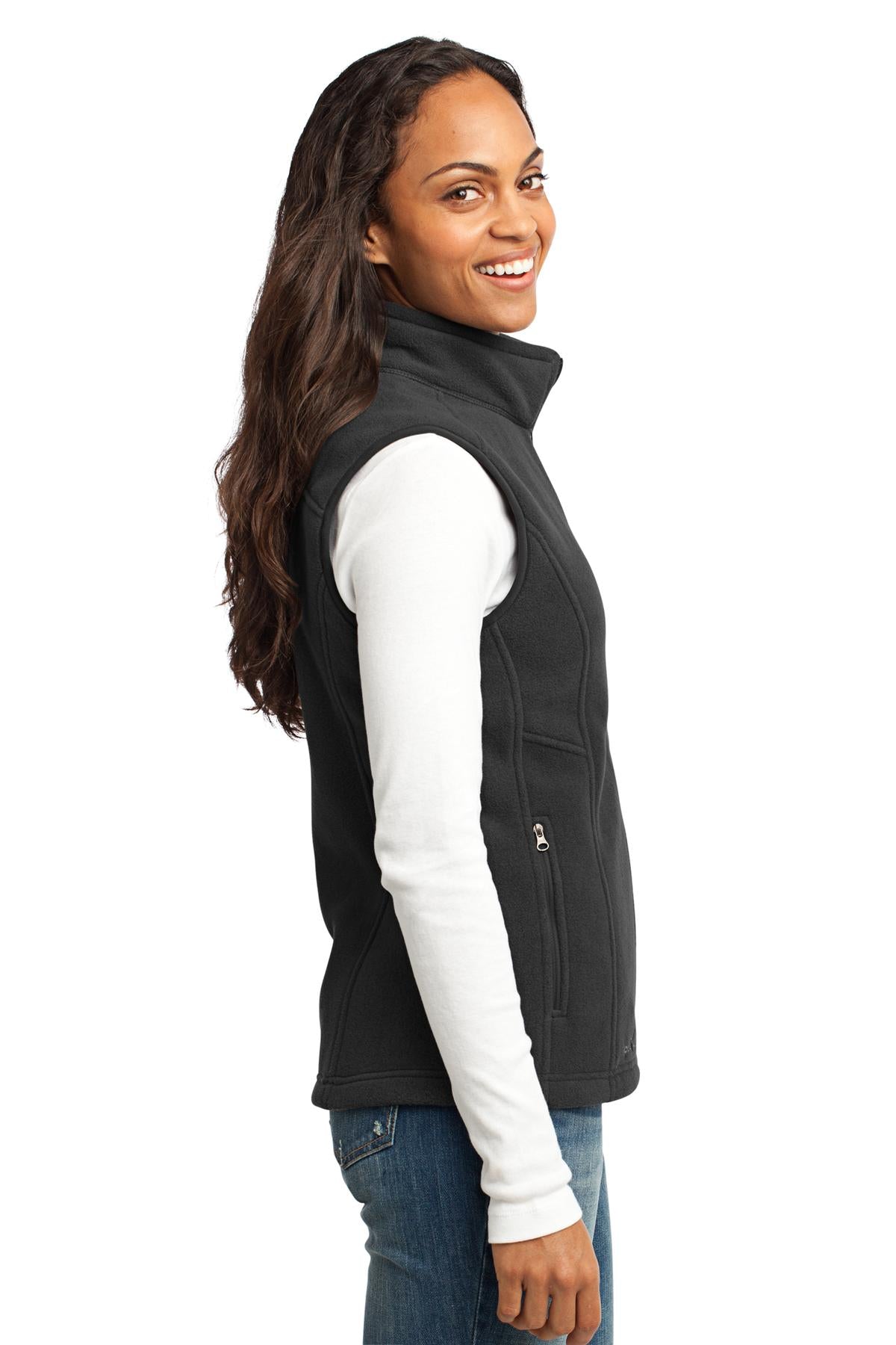 Black Eddie Bauer - Women's Fleece Vest. EB205 plain