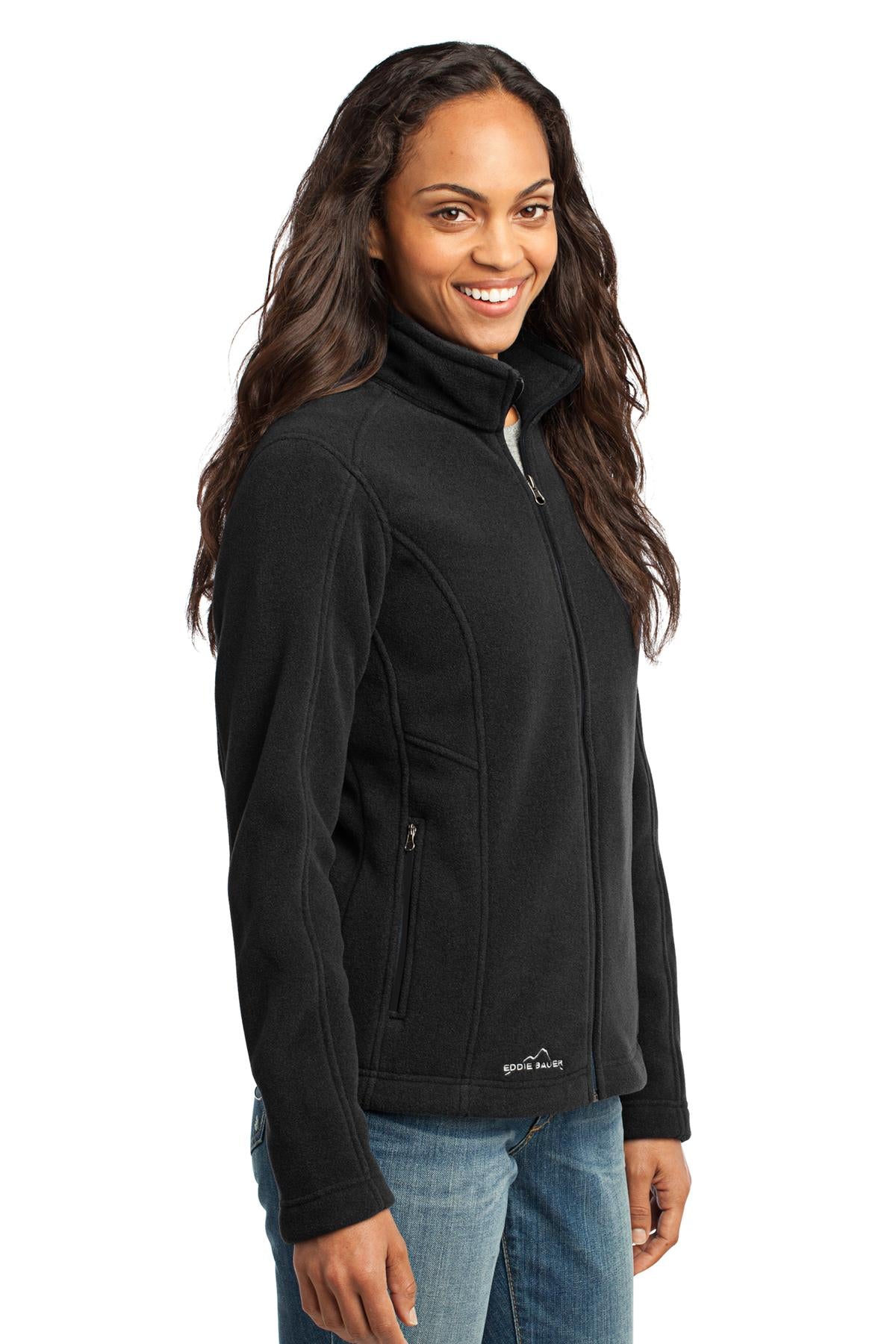 Black Eddie Bauer - Women's Full-Zip Fleece Jacket. EB201 plain