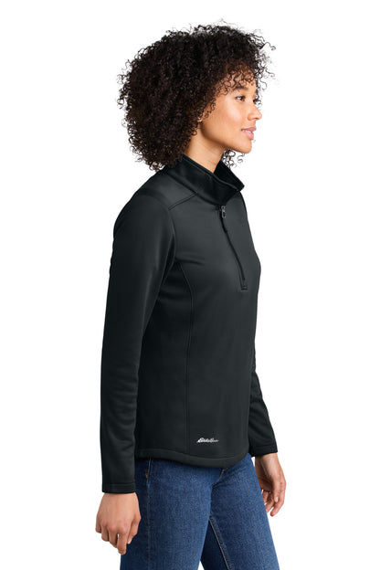 Black Eddie Bauer Women's Smooth Mid Layer Fleece 1/2-Zip EB2370 plain