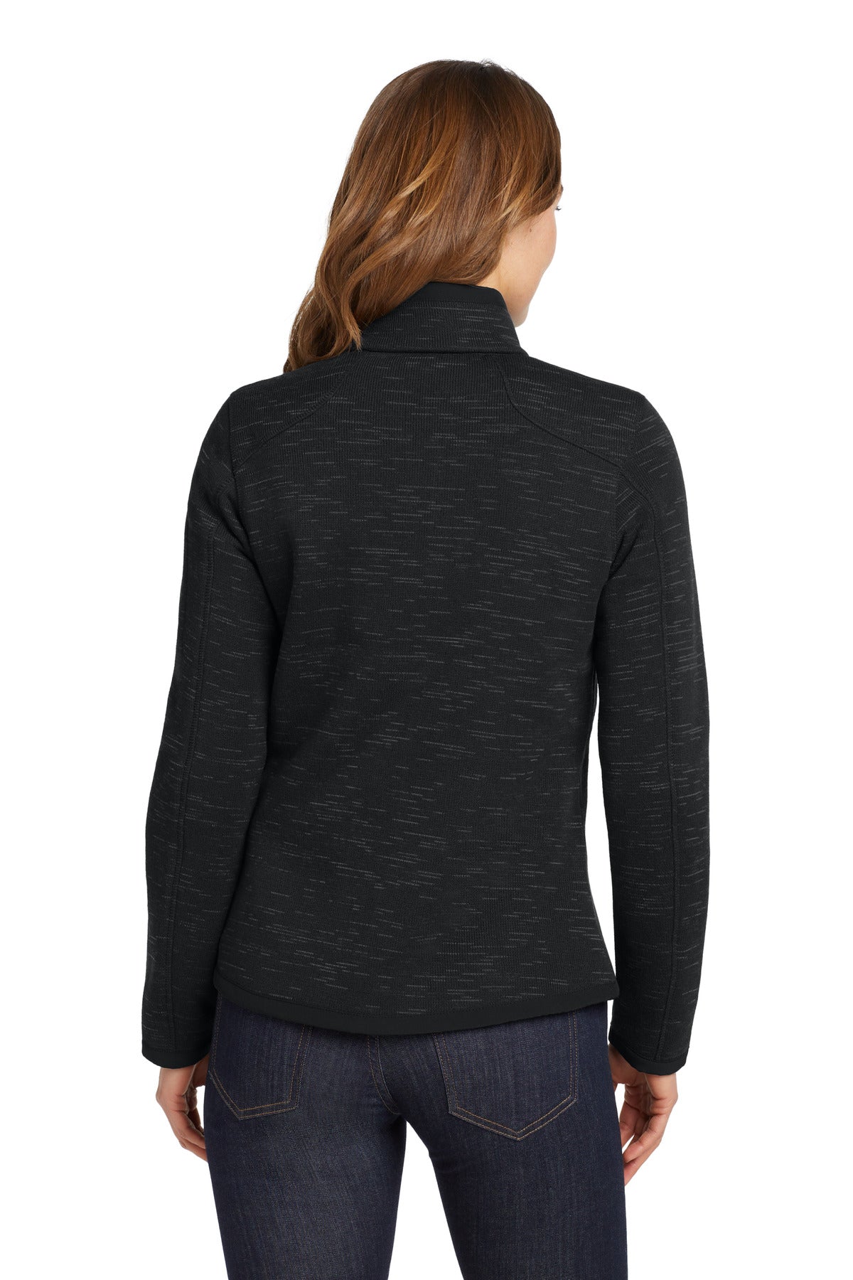 Black Eddie Bauer Women's Sweater Fleece Full-Zip. EB251 plain