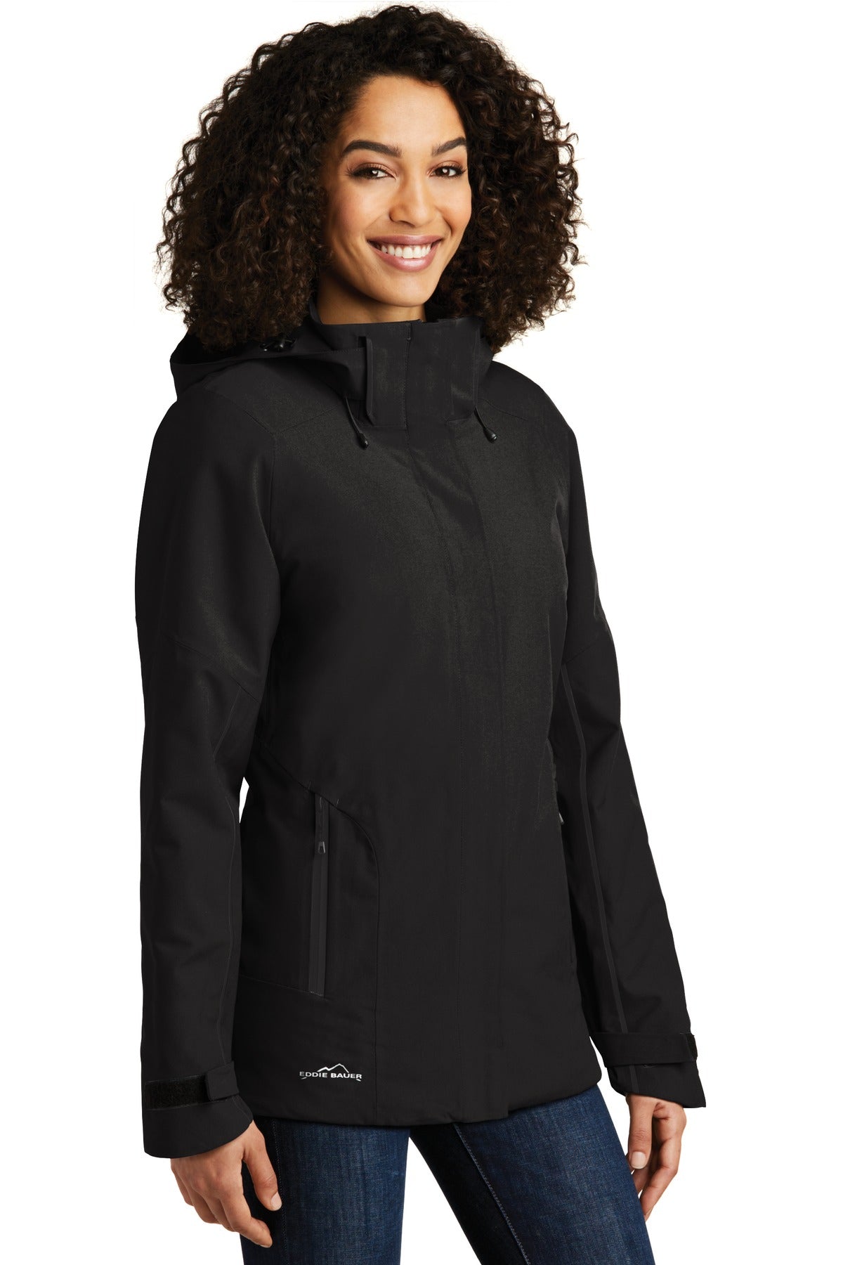 Black Eddie Bauer Women's WeatherEdge Plus Insulated Jacket. EB555 plain