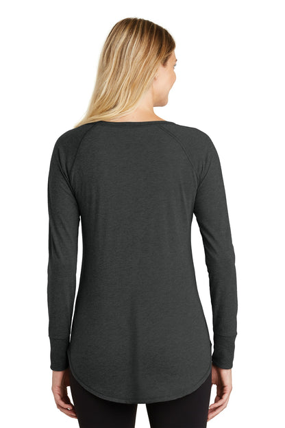 Black Frost District Women's Perfect Tri Long Sleeve Tunic Tee. DT132L plain