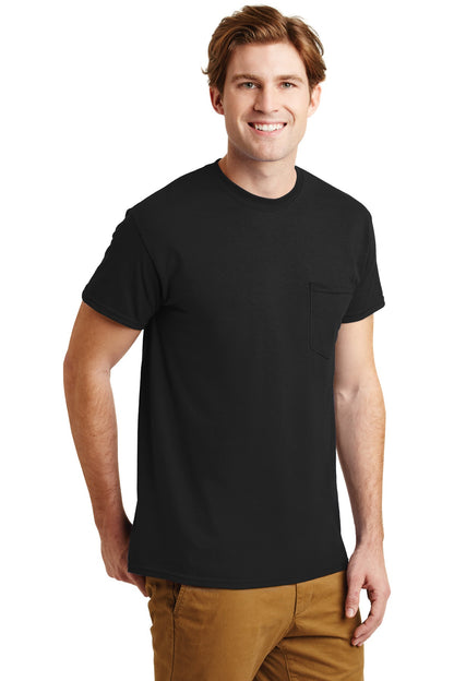 Black Gildan - DryBlend 50 Cotton/50 Poly Pocket T-Shirt. 8300 plain