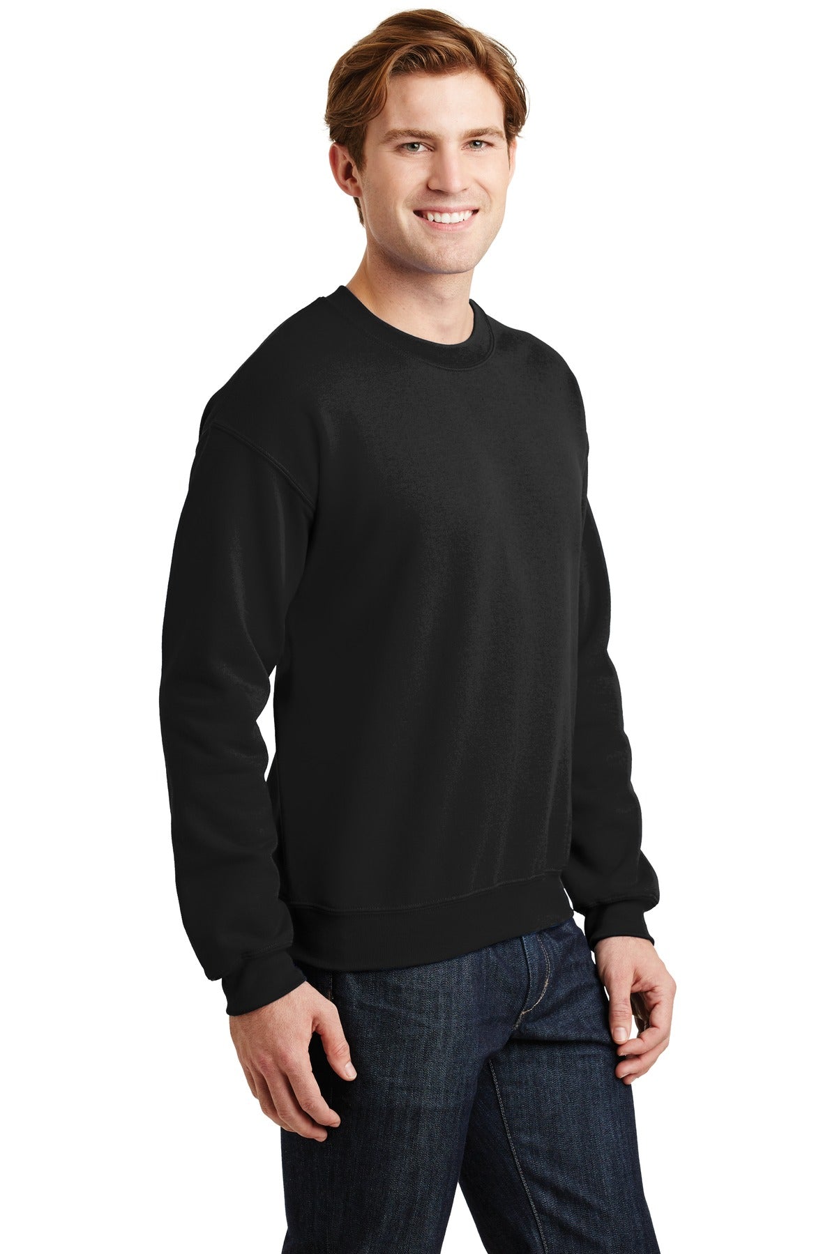 Black Gildan Heavy Blend Crewneck Sweatshirt. 18000 plain