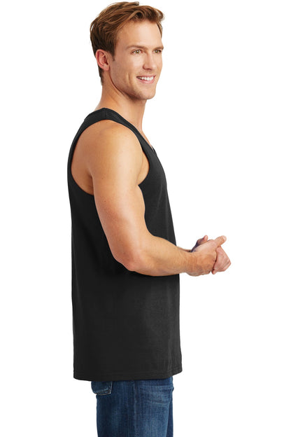 Black Gildan Heavy Cotton Tank Top. G5200 plain