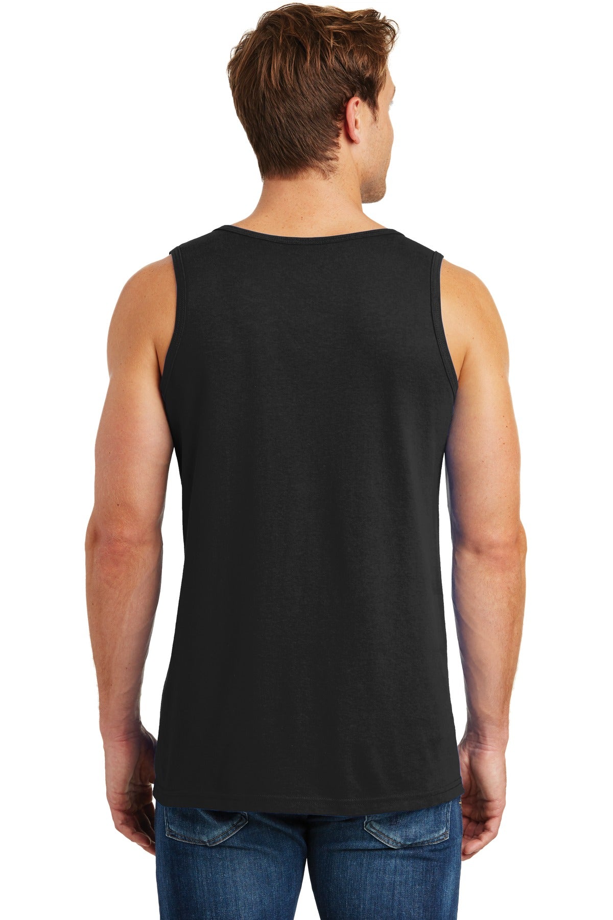 Black Gildan Heavy Cotton Tank Top. G5200 plain