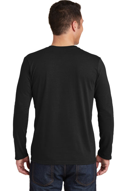 Black Gildan Softstyle Long Sleeve T-Shirt. 64400 plain