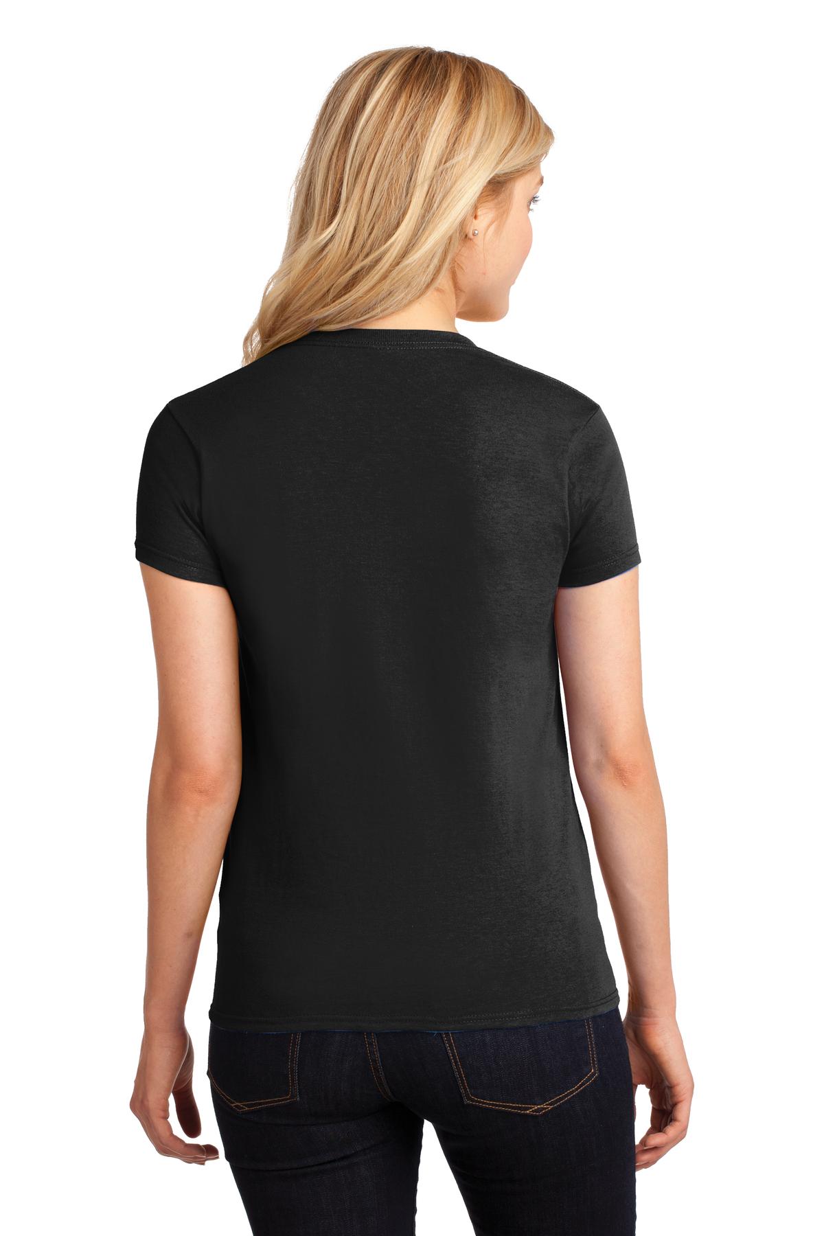 Black Gildan Women's Heavy Cotton 100% Cotton T-Shirt. 5000L plain