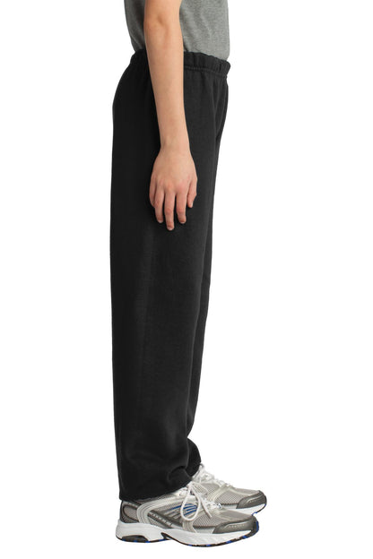 Black Gildan Youth Heavy Blend Sweatpant. 18200B plain
