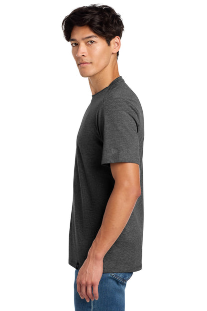 Black Heather New Era Heritage Blend Crew Tee. NEA100 plain