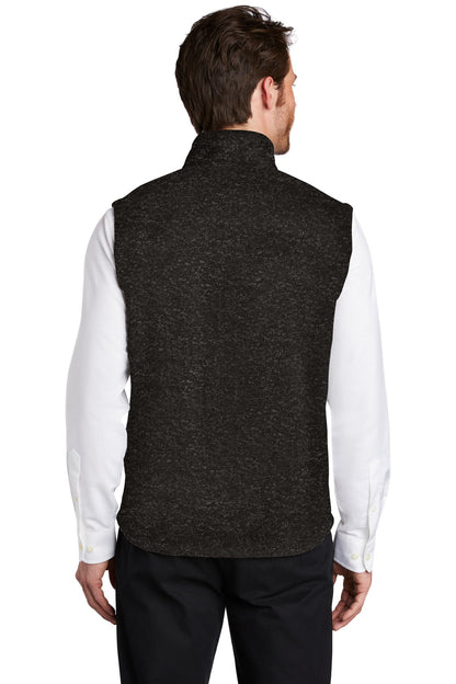 Black Heather Port Authority Sweater Fleece Vest F236 plain
