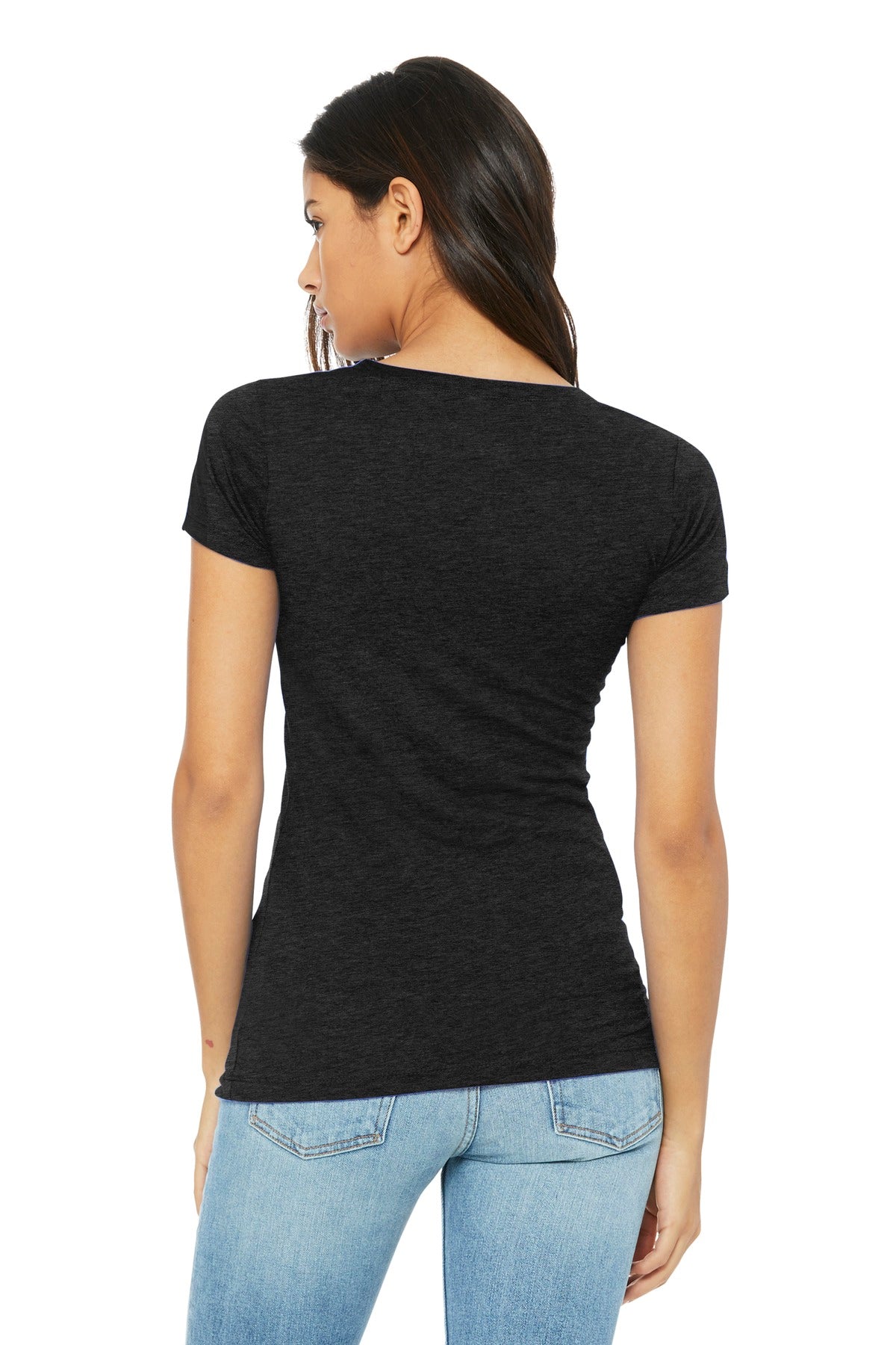 Black Ht BELLA+CANVAS Women's Slim Fit Tee. BC6004 plain