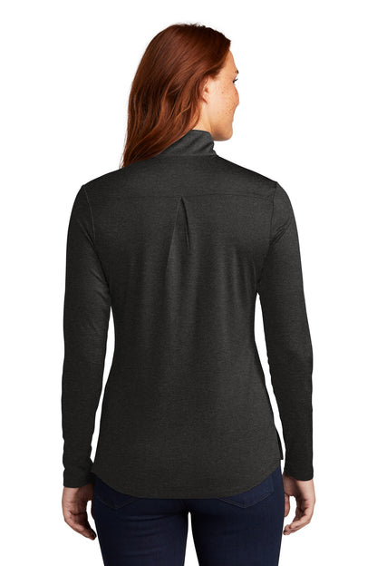 Black Hthr Sport-Tek Women's Endeavor 1/2-Zip Pullover. LST469 plain