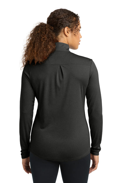 Black Hthr Sport-Tek Women's Endeavor 1/2-Zip Pullover. LST469 plain