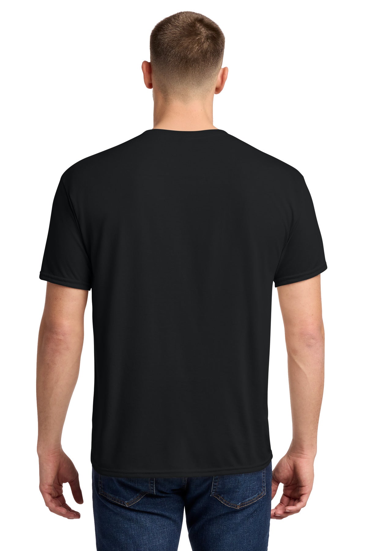 Black Jerzees Dri-Power 100% Polyester T-Shirt. 21M plain