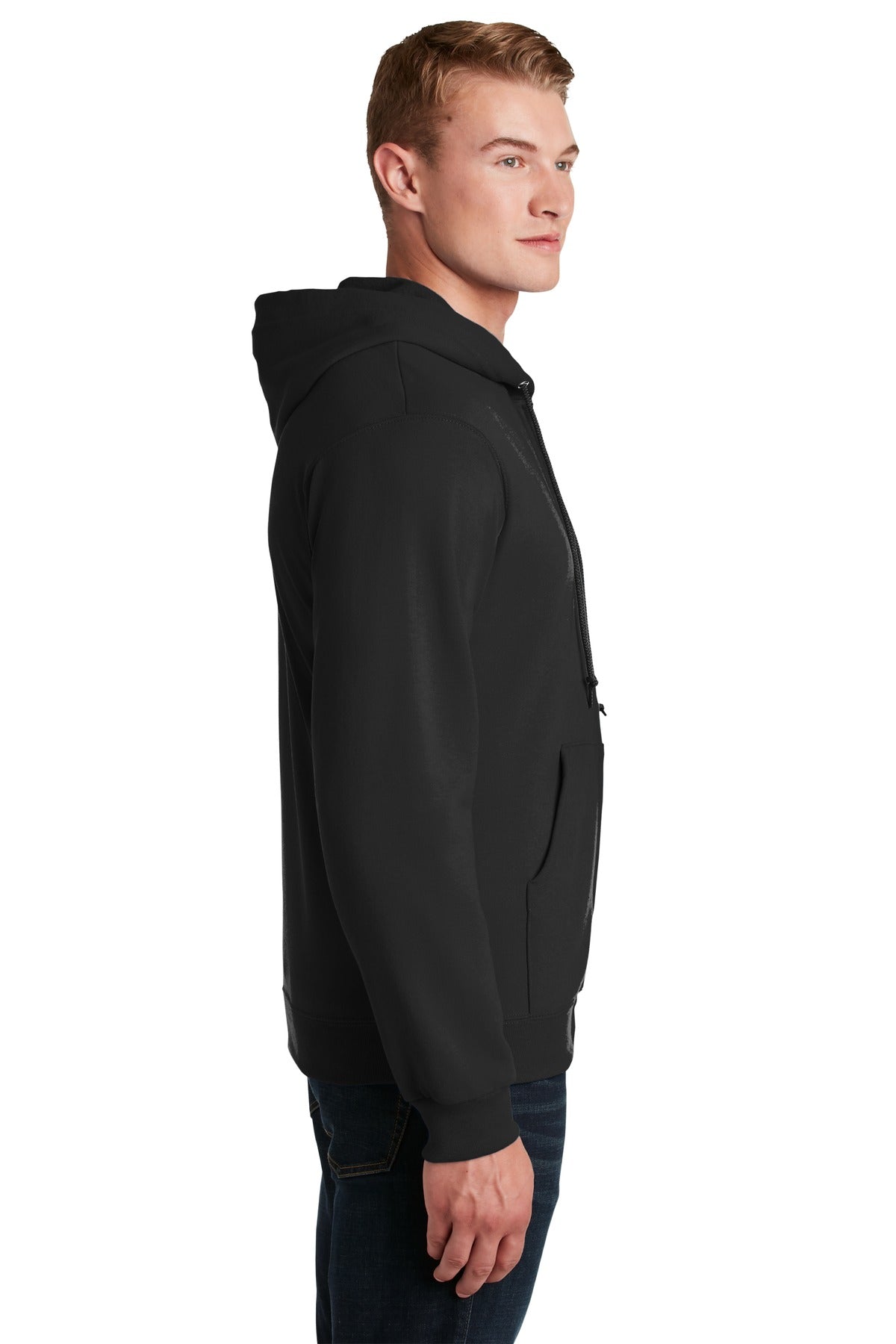 Black Jerzees - NuBlend Full-Zip Hooded Sweatshirt. 993M plain