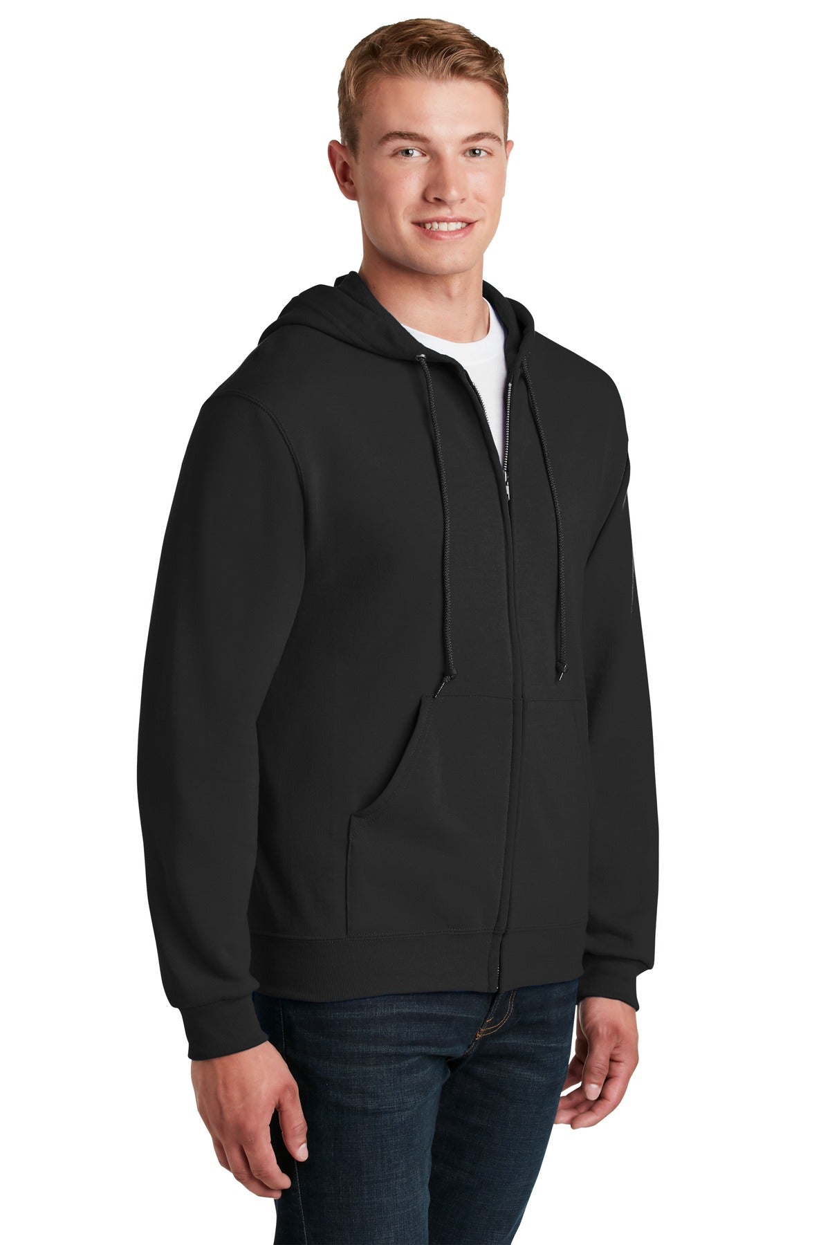 Black Jerzees - NuBlend Full-Zip Hooded Sweatshirt. 993M plain
