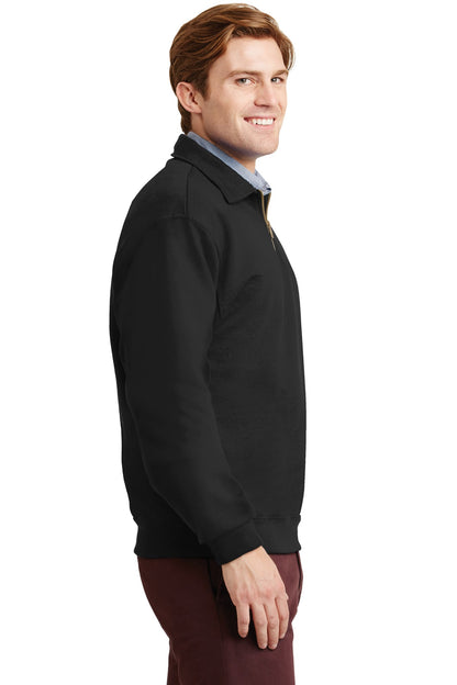 Black Jerzees Super Sweats NuBlend - 1/4-Zip Sweatshirt with Cadet Collar. 4528M plain