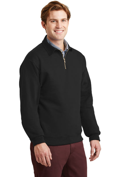 Black Jerzees Super Sweats NuBlend - 1/4-Zip Sweatshirt with Cadet Collar. 4528M plain