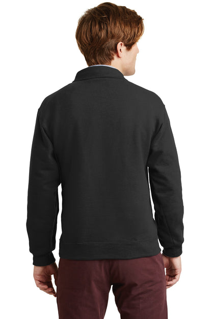 Black Jerzees Super Sweats NuBlend - 1/4-Zip Sweatshirt with Cadet Collar. 4528M plain