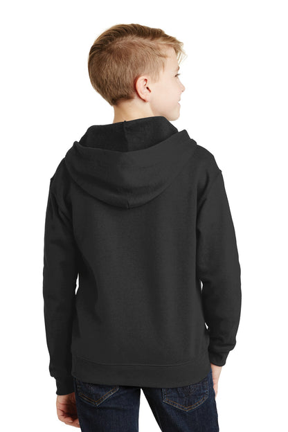 Black Jerzees - Youth NuBlend Full-Zip Hooded Sweatshirt. 993B plain