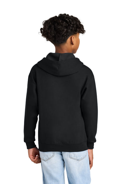 Black Jerzees - Youth NuBlend Full-Zip Hooded Sweatshirt. 993B plain
