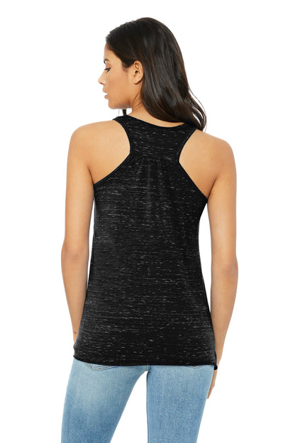 Black Marble BELLA+CANVAS Women's Flowy Racerback Tank. BC8800 plain