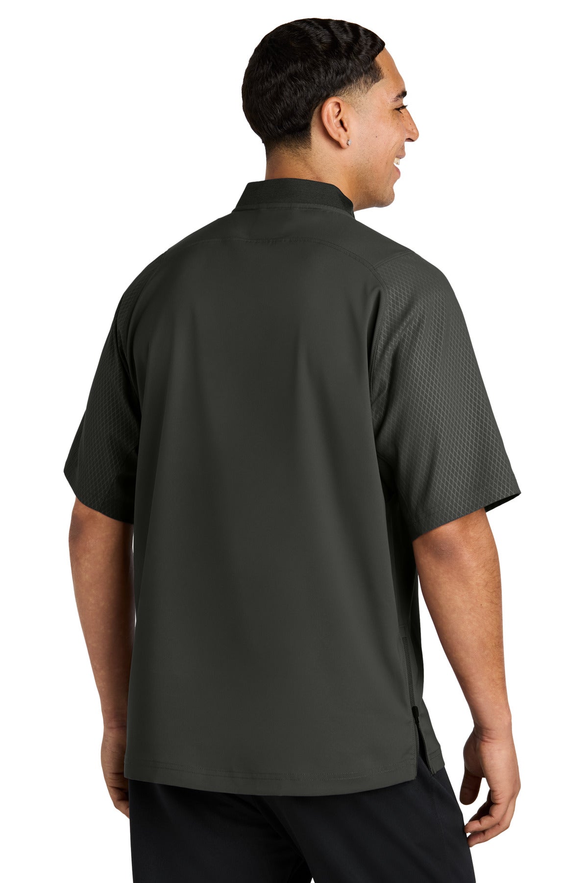 Black New Era Cage Short Sleeve 1/4-Zip Jacket. NEA600 plain