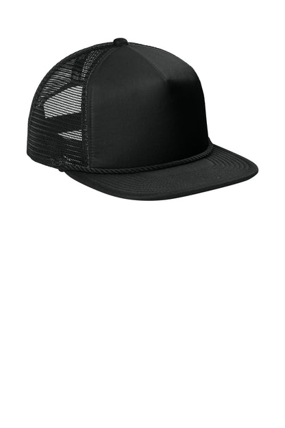 Black New Era Foam Rope Trucker Cap NE410 plain