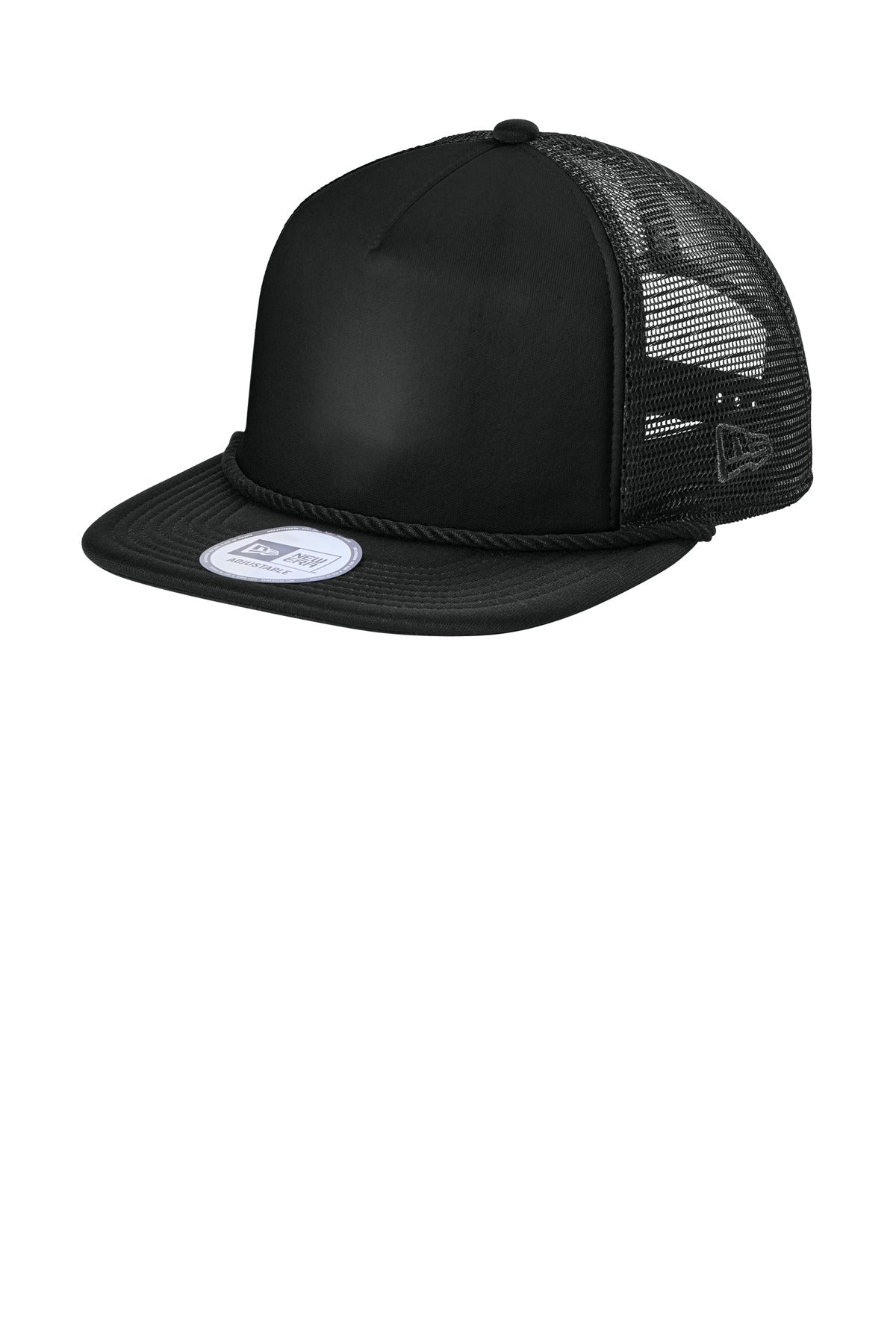 Black New Era Foam Rope Trucker Cap NE410 plain