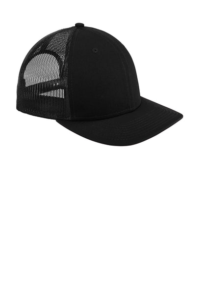 Black New Era Snapback Low Profile Trucker Cap NE207 plain