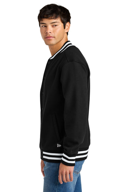 Black New Era Varsity Heavyweight Fleece Jacket NEA560 plain