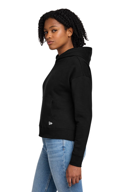 Black New Era Women's Comeback Fleece Pullover Hoodie LNEA550 plain
