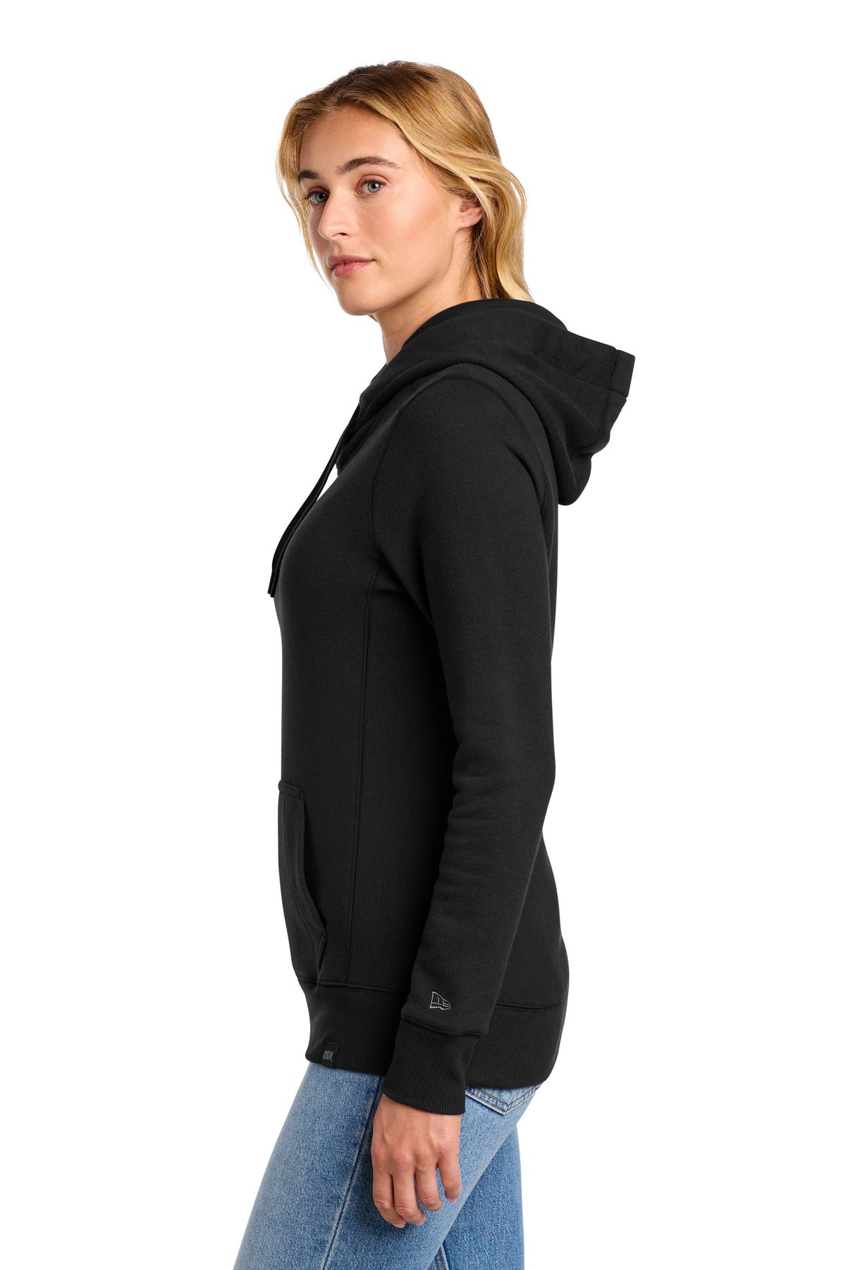 Black New Era Women's French Terry Pullover Hoodie. LNEA500 plain