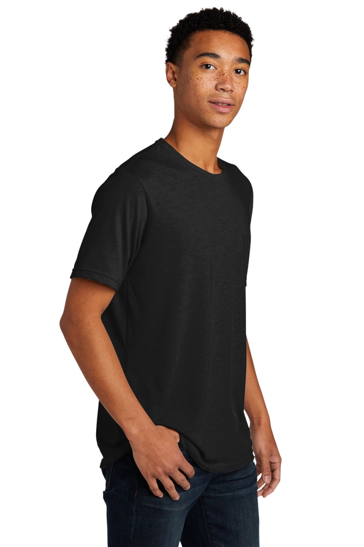 Black Next Level Apparel Adult Poly/Cotton Tee. NL6200 plain