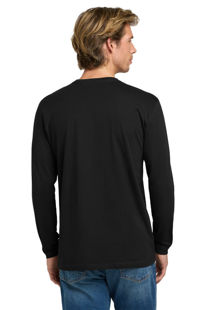 Black Next Level Apparel Cotton Long Sleeve Tee. NL3601 plain