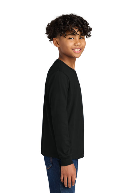 Black Next Level Apparel Youth Cotton Long Sleeve Tee NL3311 plain