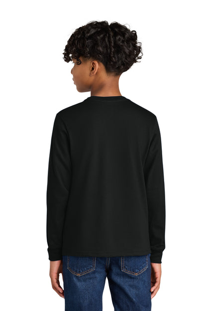 Black Next Level Apparel Youth Cotton Long Sleeve Tee NL3311 plain
