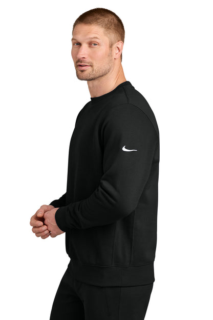 Black Nike Club Fleece Sleeve Swoosh Crew NKFD9863