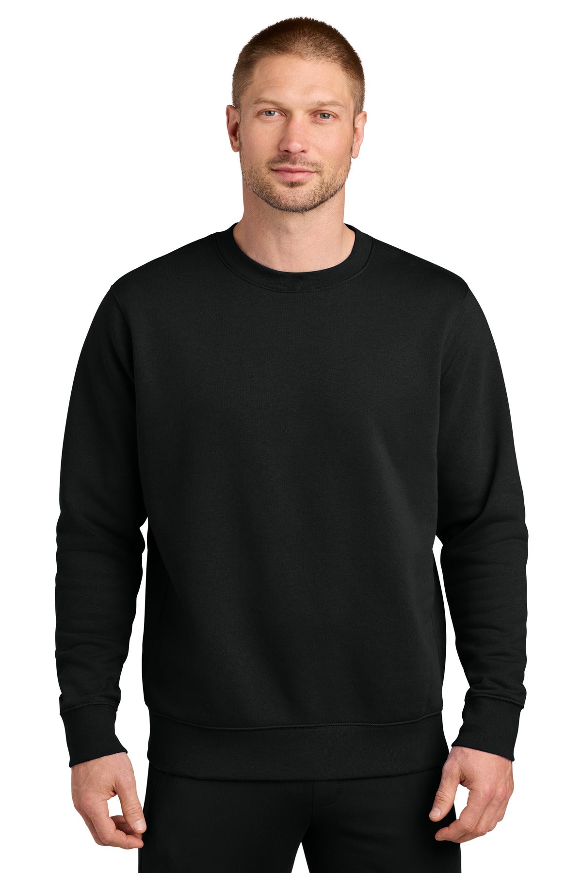 Black Nike Club Fleece Sleeve Swoosh Crew NKFD9863