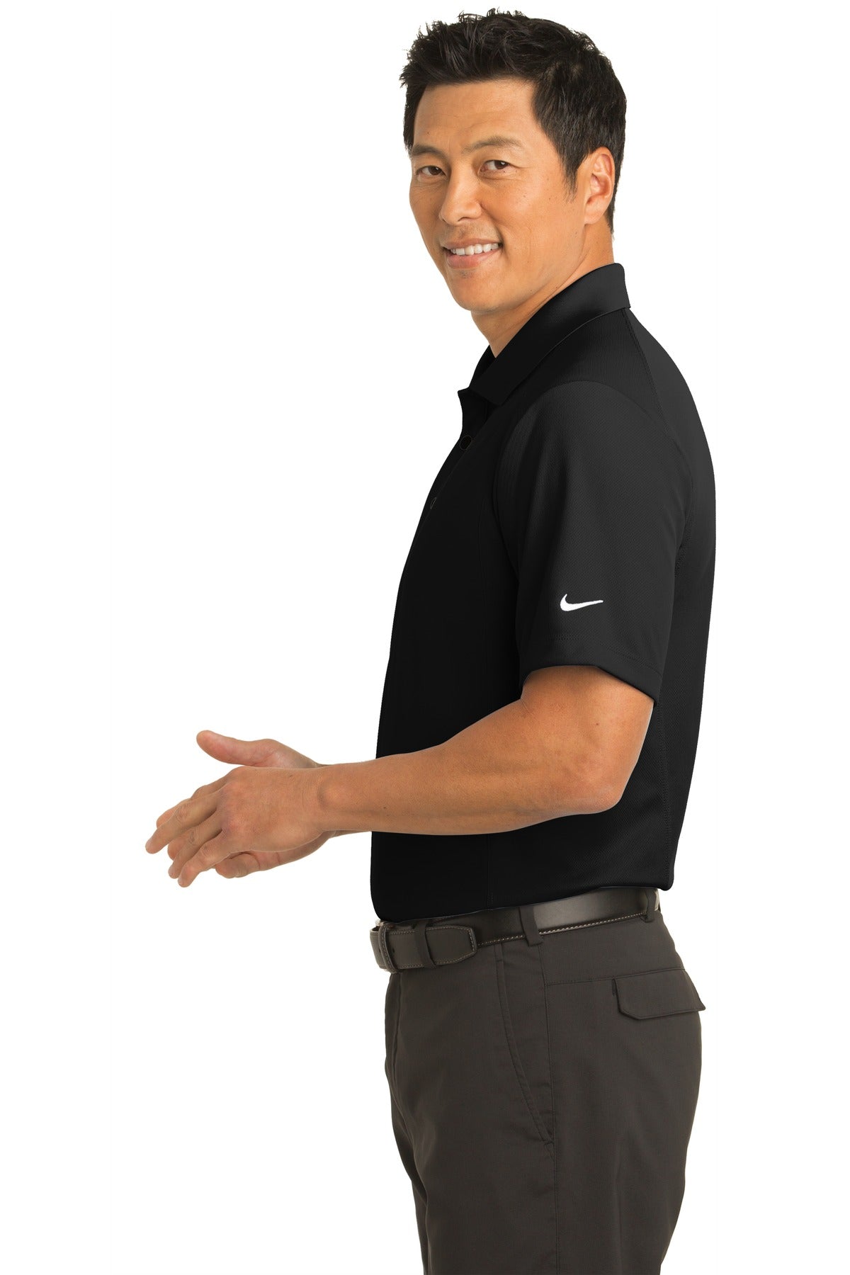 Black Nike Dri-FIT Classic Polo. 267020 plain