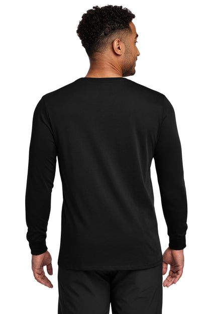 Black Nike Dri-FIT Cotton/Poly Long Sleeve Tee. NKBQ5230 plain