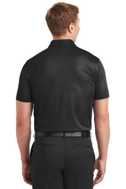 Black Nike Dri-FIT Embossed Tri-Blade Polo. 838964 plain
