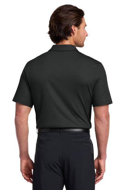 Black Nike Dri-FIT Embossed Tri-Blade Polo. 838964 plain