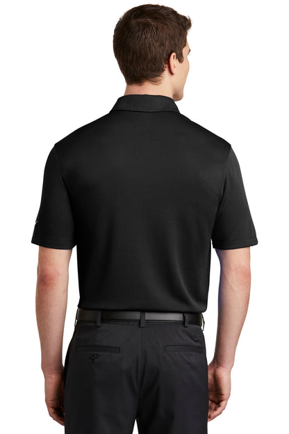 Black Nike Dri-FIT Hex Textured Polo. NKAH6266 plain
