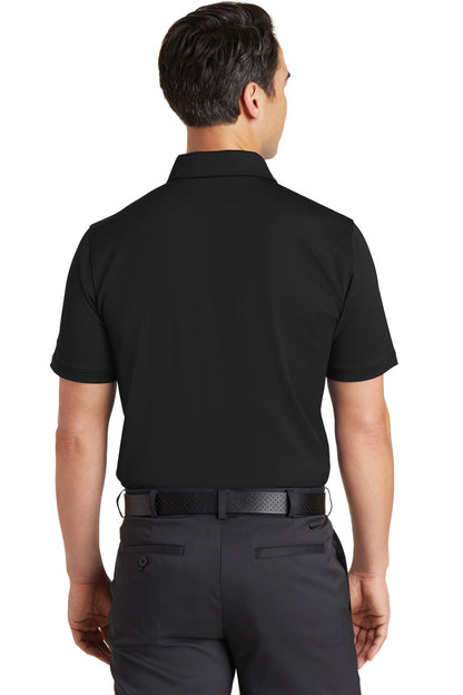 Black Nike Dri-FIT Solid Icon Pique Modern Fit Polo. 746099 plain